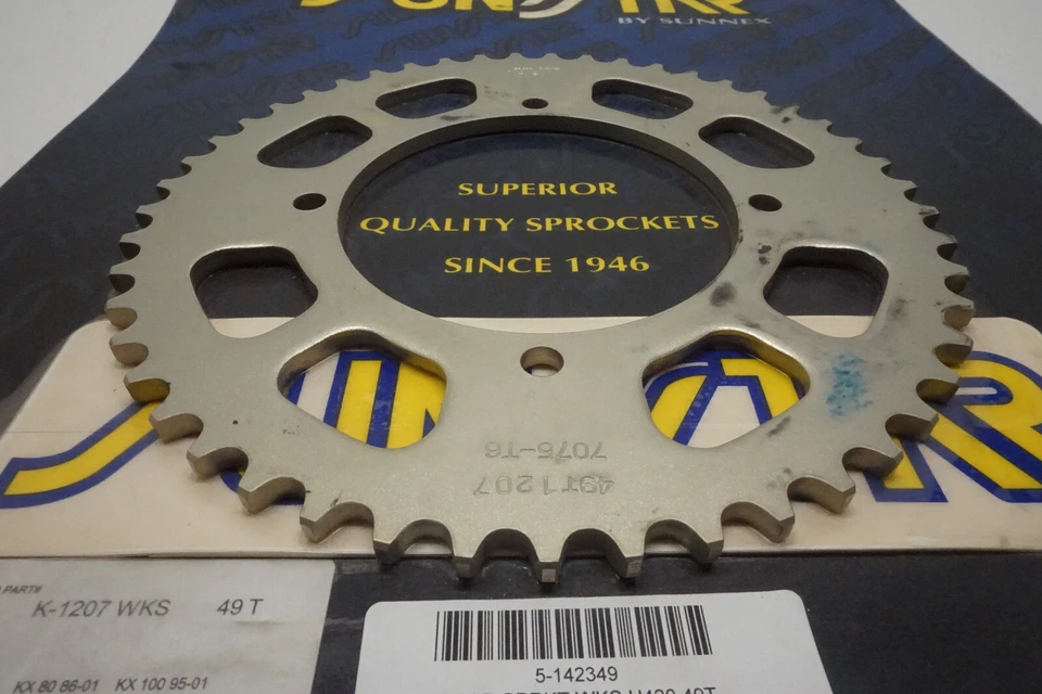 Piñón trasero Kawasaki KX80 46T Sunstar aluminio 5-142349 KX 80 100 1986-2001 A2 Foto 3 de 4