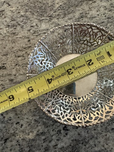 Sterling Silver Mussbach Pierced Nut Bowl 5 Inches 53.6 Grams Free Shipping - Picture 7 of 7