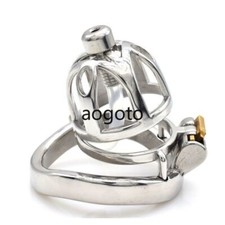 Stainless Steel Male Chastity Device Short Cage Men Metal Locking Belt