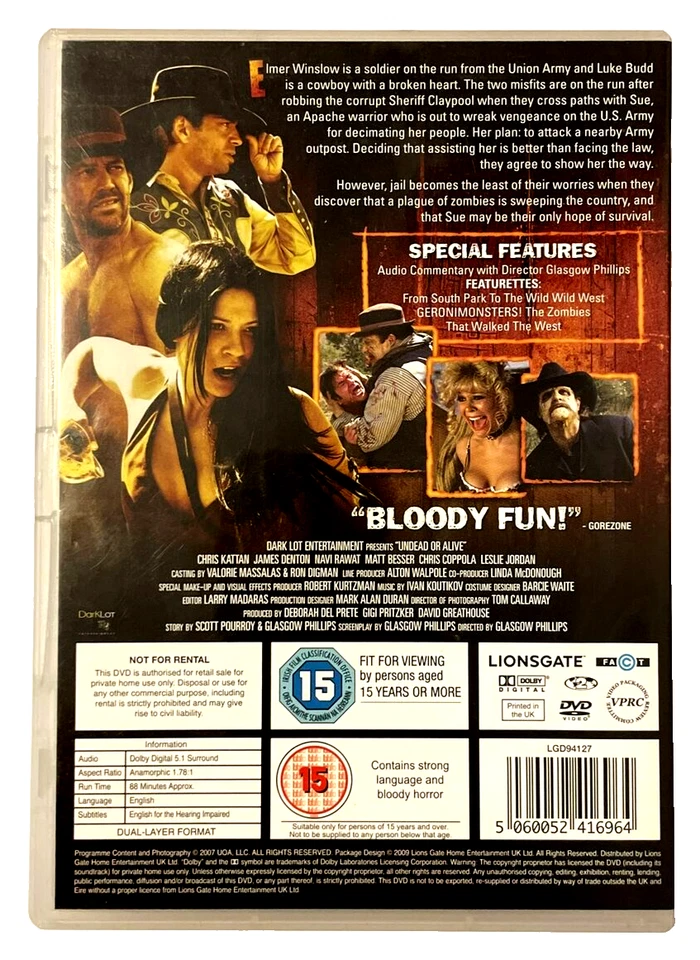 Undead Or Alive DVD 2009 DVD Chris Kattan Horror Movie Region 2 - Image 2 of 2