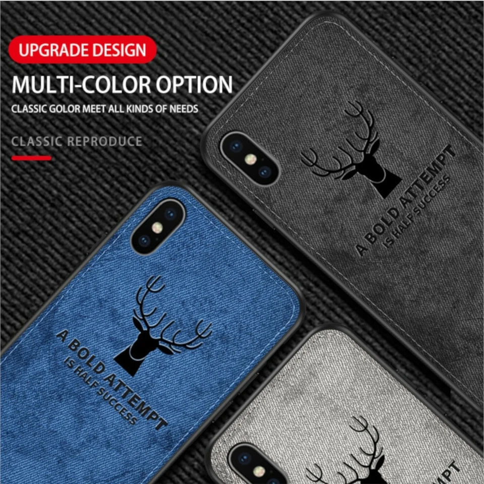 For iPhone 6 7 8 Plus X Soft Cloth Fabric Ultra thin Phone Case Cover 6s 7s UK - Image 4 of 4