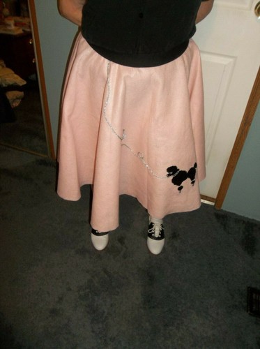 1950's Poodle Skirt NICE!!! Adult Handmade Halloween 50's Themed Party Pink - Picture 2 of 4