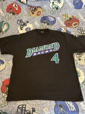Arizona Diamondbacks Craig Counsell Shirt #4 World Series 2001 Vintage Black MLB