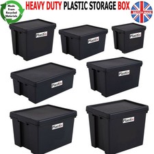 24L STRONG BAM HEAVY DUTY PLASTIC STORAGE BOX BOXES WITH LIDS RECYCLED UPCYCLED