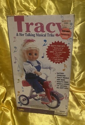 Doley Tracy Talking Musical Trike Doll Playset Battery Operated 14in NWB