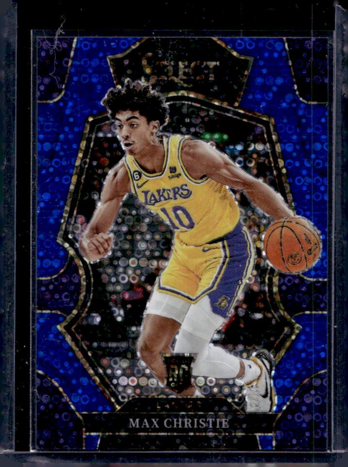 2022-23 Select Max Christie Blue Disco Prizm RC Premier #21/25 Lakers