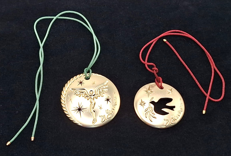 David YURMAN Angel & Dove Gold Tone Ornaments