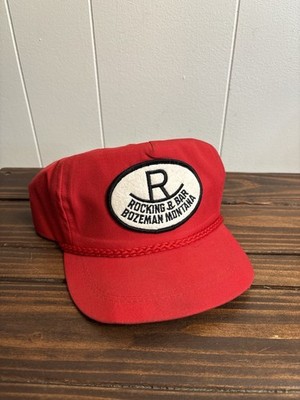 VTG 70s Rocking R Bar Bozeman MT Trucker Hat Rope Western