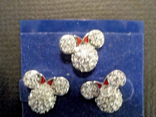 DISNEY MINNIE MOUSE 3 PIERCED EARRINGS NEW F4