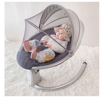 HotMom Upgrade Cotton Electric Baby automatic Rocker chair, Swing bouncer Gray