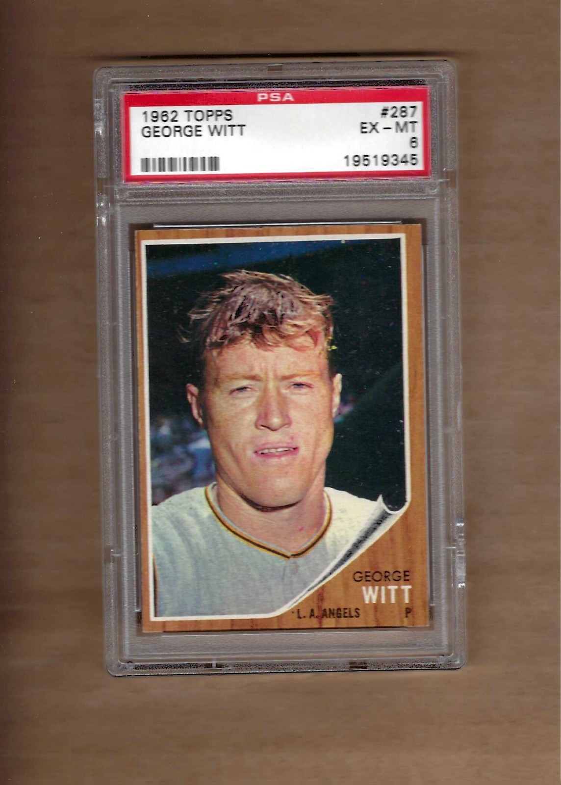 1962   TOPPS   GEORGE  WITT  #  287     PSA  6