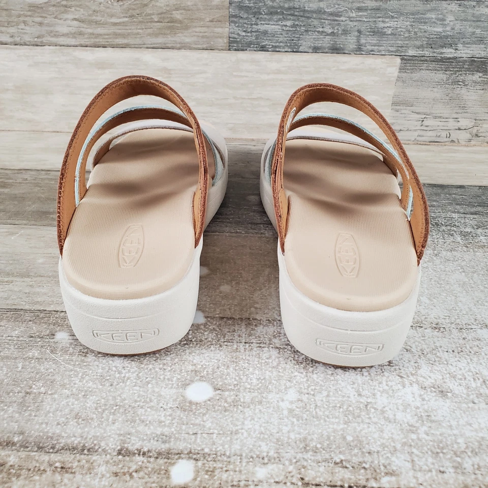 Sandalias de plataforma Keen Ellecity para mujer talla 7 cuero natural claro aguamarina deslizable Foto 3 de 4