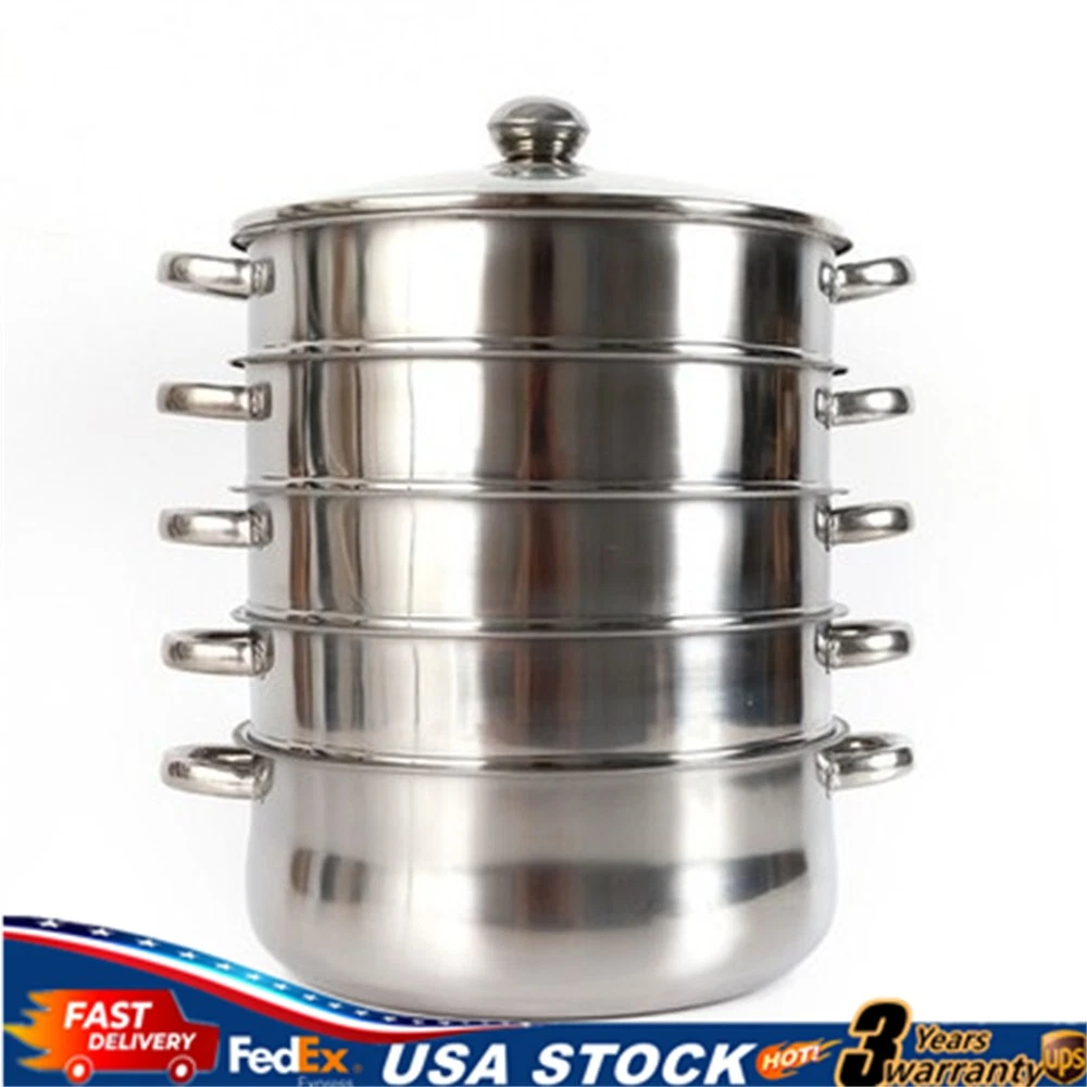 5-Layer Steam Cooker Large Steamer|Domestic Commercial Stainless Steel Steamer