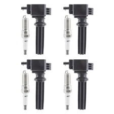 Set of 4 Ignition Coil & Platinum Spark Plug for 2012-2018 Ford Focus UF670 USA