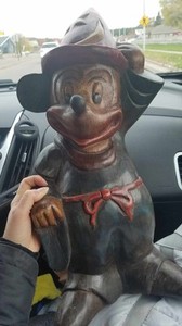 Mickey Mouse Fantasia Wooden Statue (Old & Rare) & Black Diamond VHS