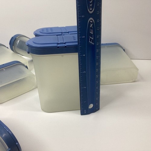 Lote Tupperware Modular Mates Spice Shakers 1843 1946 contenedores de almacenamiento azul - Imagen 7 de 8
