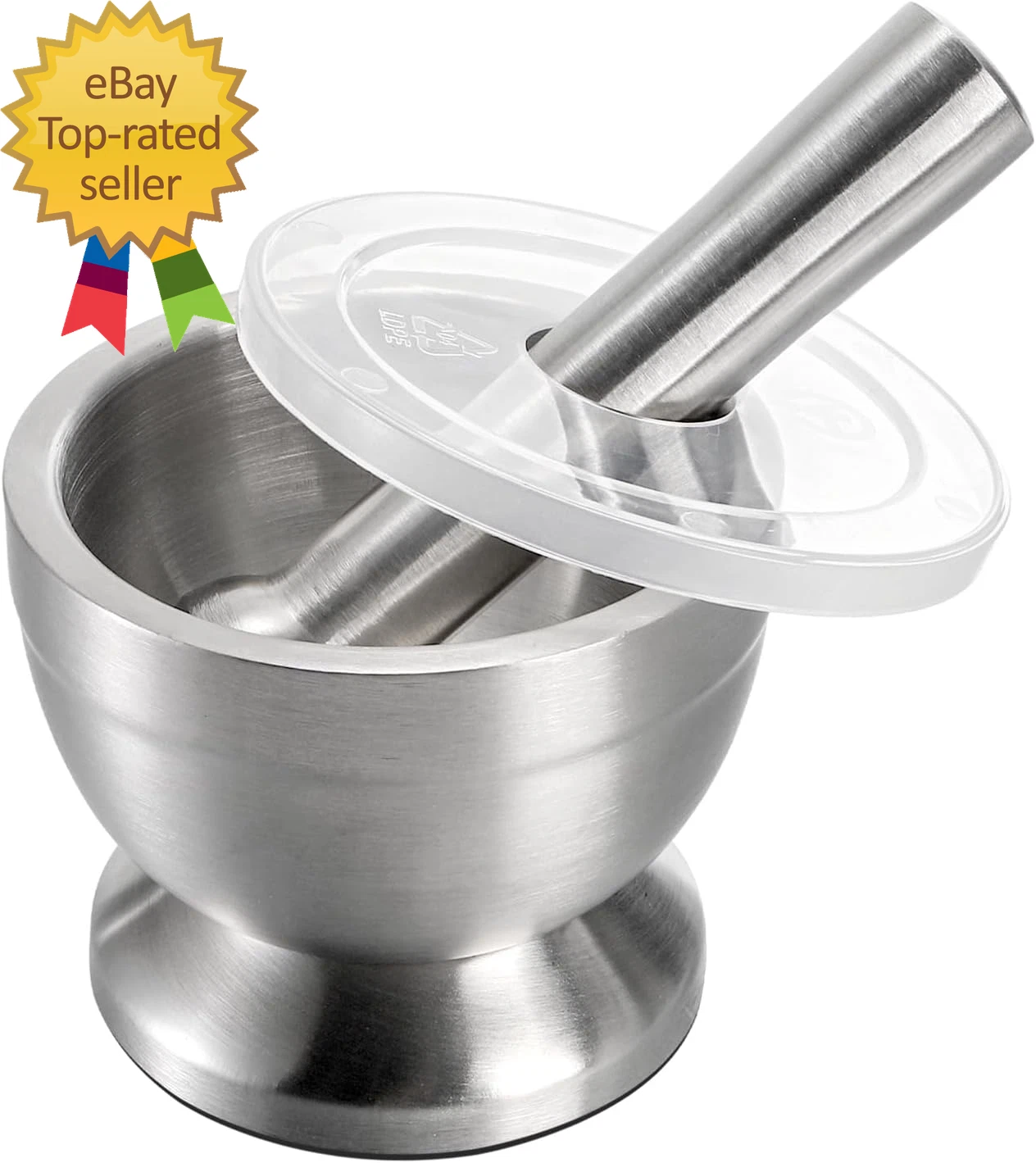 Mortar and Pestle Sets 18/8 Brushed Stainless Steel Spice Grinder Pill Crusher M