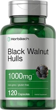 Black Walnut Hulls Capsules 1000Mg | 120 Count | Herbal Supplement | Non-GMO