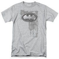 Dc Comics - Batman - Nieten-Metall-Logo - Herren Unisex T-Shirt - Grau