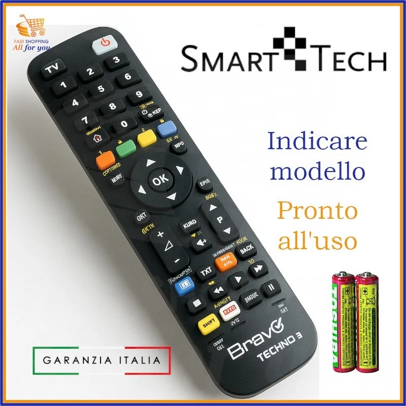 BRAVO Telecomando universale per tv Smart Tech compatibile televisore televisione