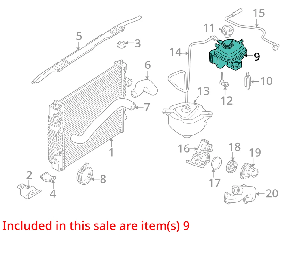 Jaguar XJ8 1999 botella de desbordamiento de refrigerante fabricante de equipos originales 84 k millas - LKQ432593271 Foto 4 de 4