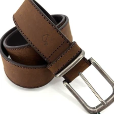 NWT Alesbury Crazy Horse Stitched Edge Size 40 Pull-Up Leather Belt Brown 1.5"