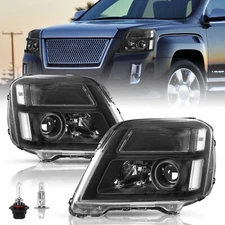 For 2010-2015 GMC Terrain Projector 2Pcs Black Headlights Headlamps Left+Right