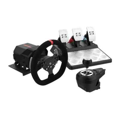 V10 Force Feedback Racing Game Steering Wheel Simulator Full Kit
