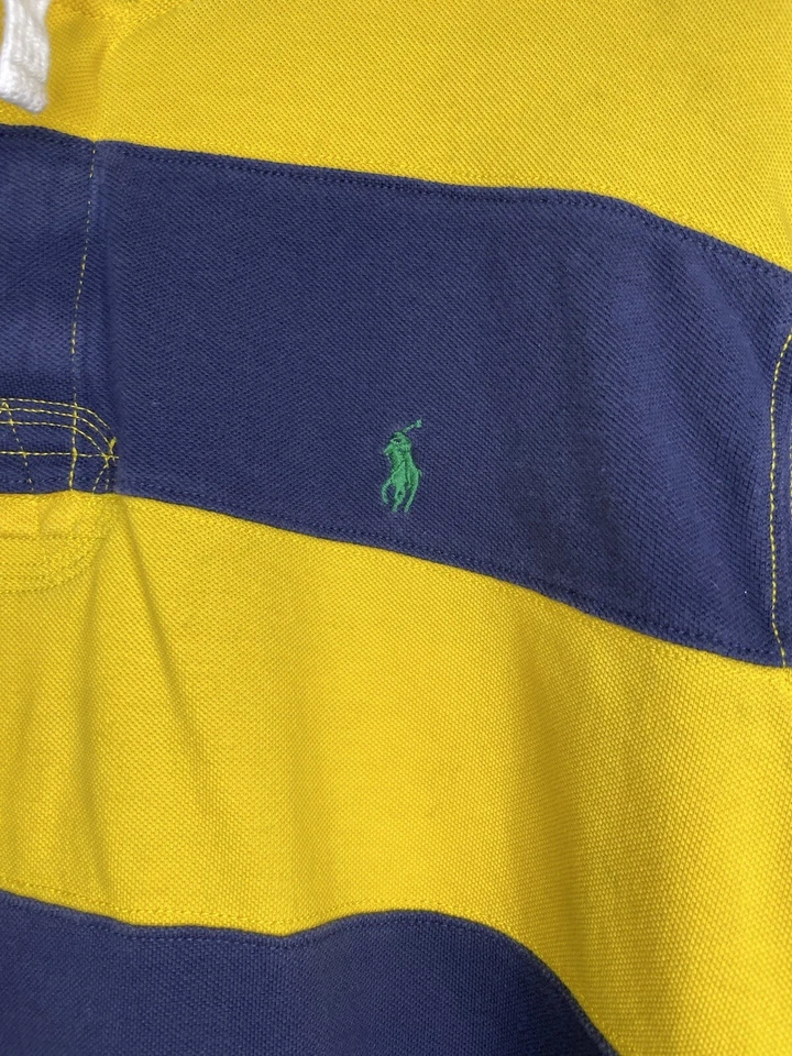 Camisa polo vintage Ralph Lauren con capucha estilo rugby a rayas para hombre XXL Foto 4 de 4