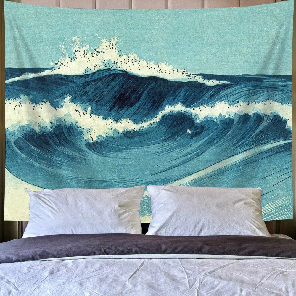 Blue wave tapestry sale