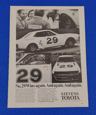 Vintage 1973 Toyota Celica 29 Racecar Driver John Stephens Retro Print Ad Trd