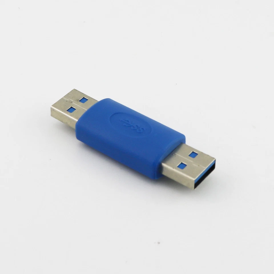 1x USB 3.0 Standard A Male to USB 3.0 Male Plug Extension Connector Adapter Blue - Image 2 of 4