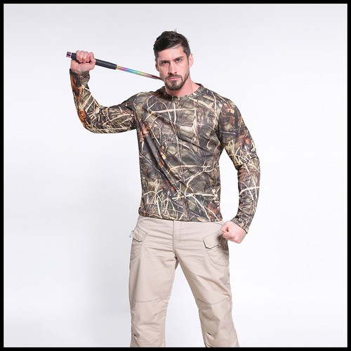 T-shirt uomo combattimento tattico esercito manica lunga camuffamento camicie escursionistiche outdoor - Foto 40 di 40