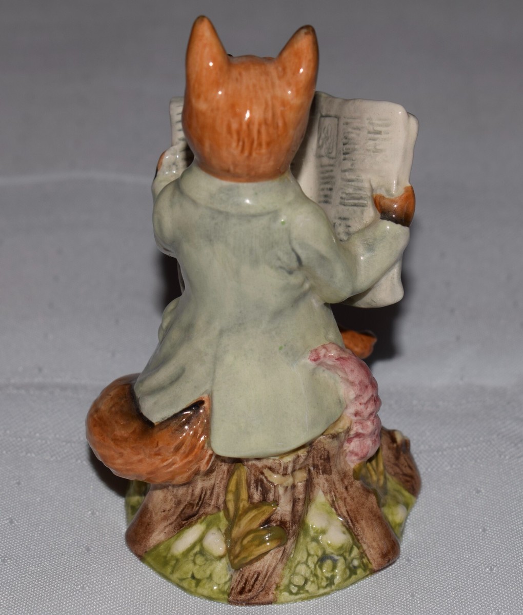 1990 Royal Albert England Foxy Reading Newspaper Beatrix Potter