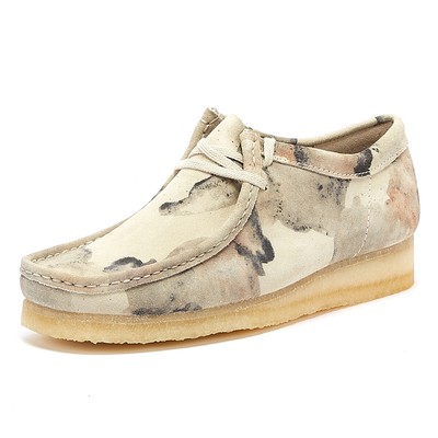 clarks off white camo wallabee