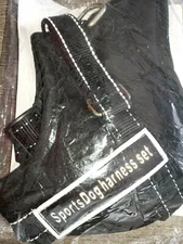 NEW SPORTS DOG HARNESS BLACK NIP MALE FEMALE ADJUSTABLE PADDED PUPPY LARGE NICE!