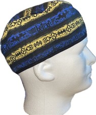 DC Comics Batman Blue Yellow Tribal Scrub Hat Chemo Cap