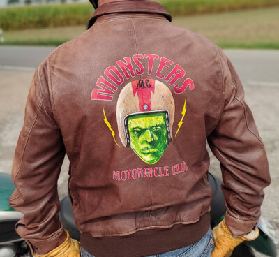 Cafe Racer Braune Motorradlederjacke Lederjacke Motorradjacke Gr L