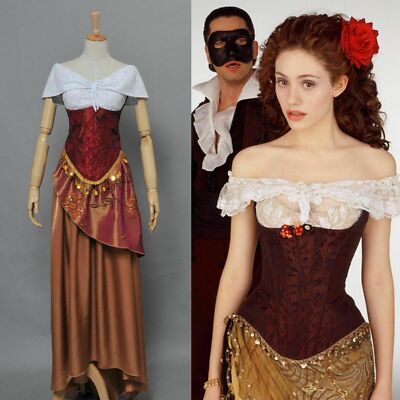 New  The Phantom of the Opera Christine Daae Dress Cosplay Costume Halloween