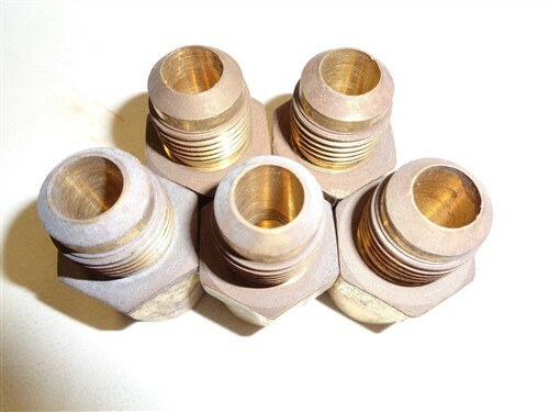 BRASS FLARE FITTING SET OF (5) 3/4" MALE 3/4" FEMALE MARINE BOAT