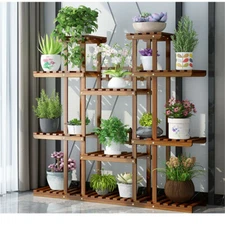 Wooden Plant Stand 11 Tier Flower Pot Display Shelf Storage Rack for Living Room