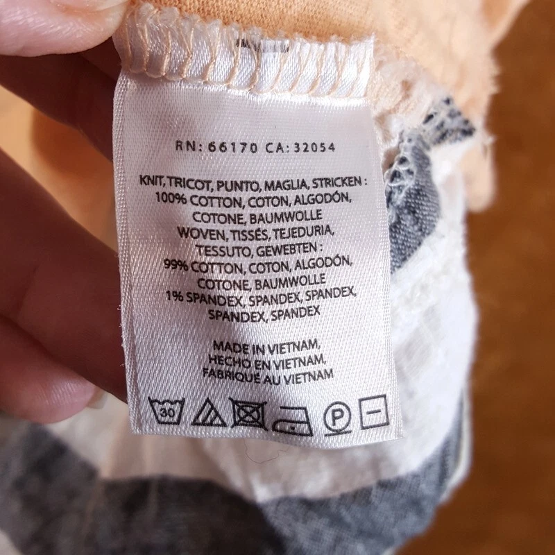 Top LITTLE YELLOW BUTTON Mujer Pequeño Pastel Naranja Rayas ANTHROPOLOGIE Foto 4 de 4