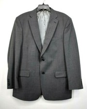 Austin Reed Men Blazer Gray Notch Lapel 2-Button Wool Blend Sport Coat 42R