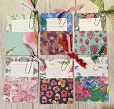 Junk Journal pockets with cards Set of 6 Mixed Lot Handmade Journal Scrapbooking