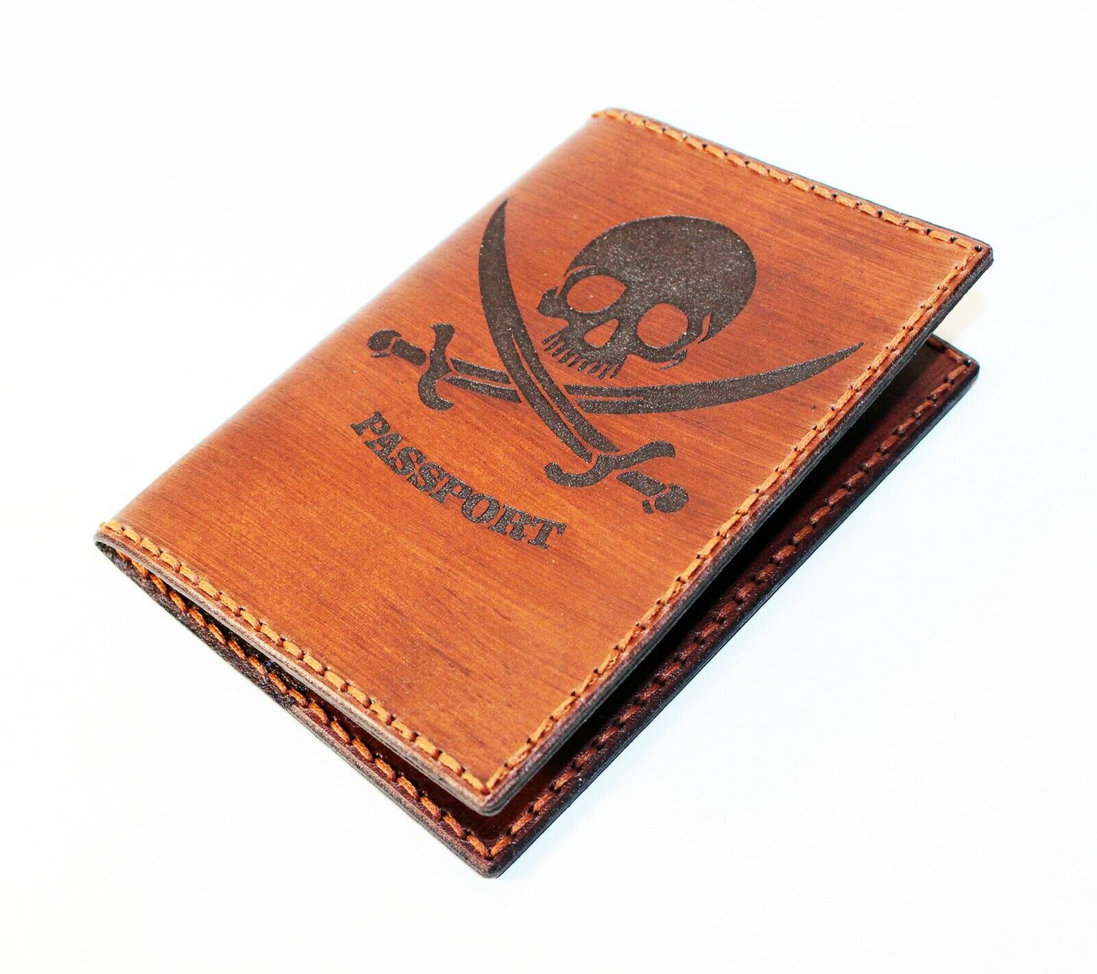Jolly Roger Passport Cover! Pirates Passport Cover! Leather