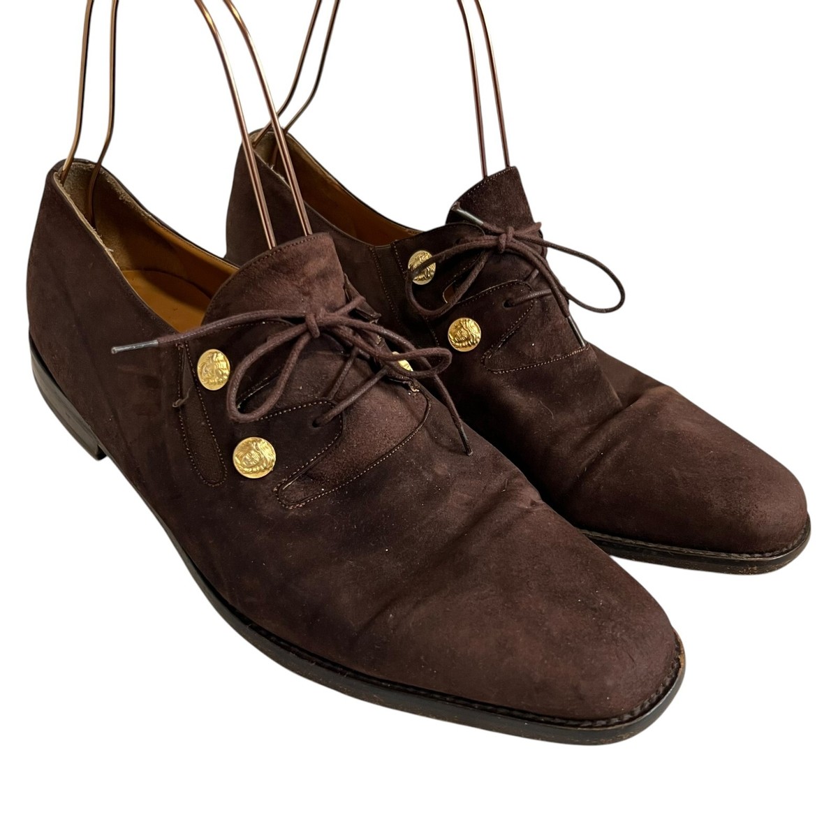 Mezlan dress shoes chocolate brown suede gold coin lace up mens 12 Mezlan Suede Brown Dress Shoes for Men for sale | eBay main image 2