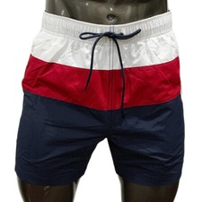 NWT NAUTICA MSRP 59.99 COLOR BLOCK BEACH SURF MEN'S NAVY RED BOARD SHORTS S 2XL