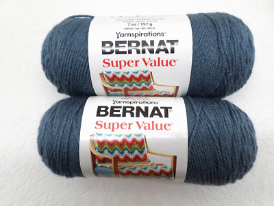 Bernat Super Value Yarn       7 oz     Lot of 2        Colonial Blue