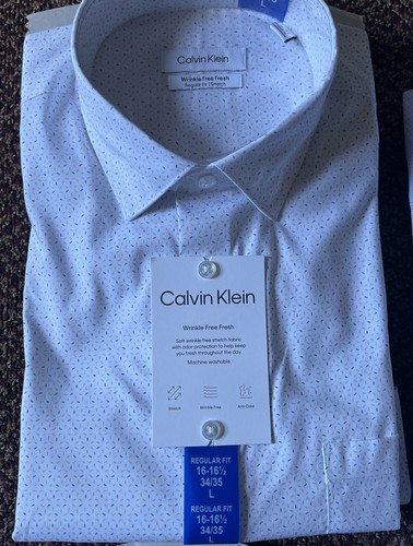 Calvin Klein Wrinkle Free Dress Shirt Blue,Light BLUE,WHITE,GRAY (VARIOUS) - Picture 11 of 12