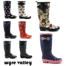 LADIES WATERPROOF WELLIES RAIN SNOW FESTIVAL GARDEN WELLINGTON FLAT BOOTS SIZE 